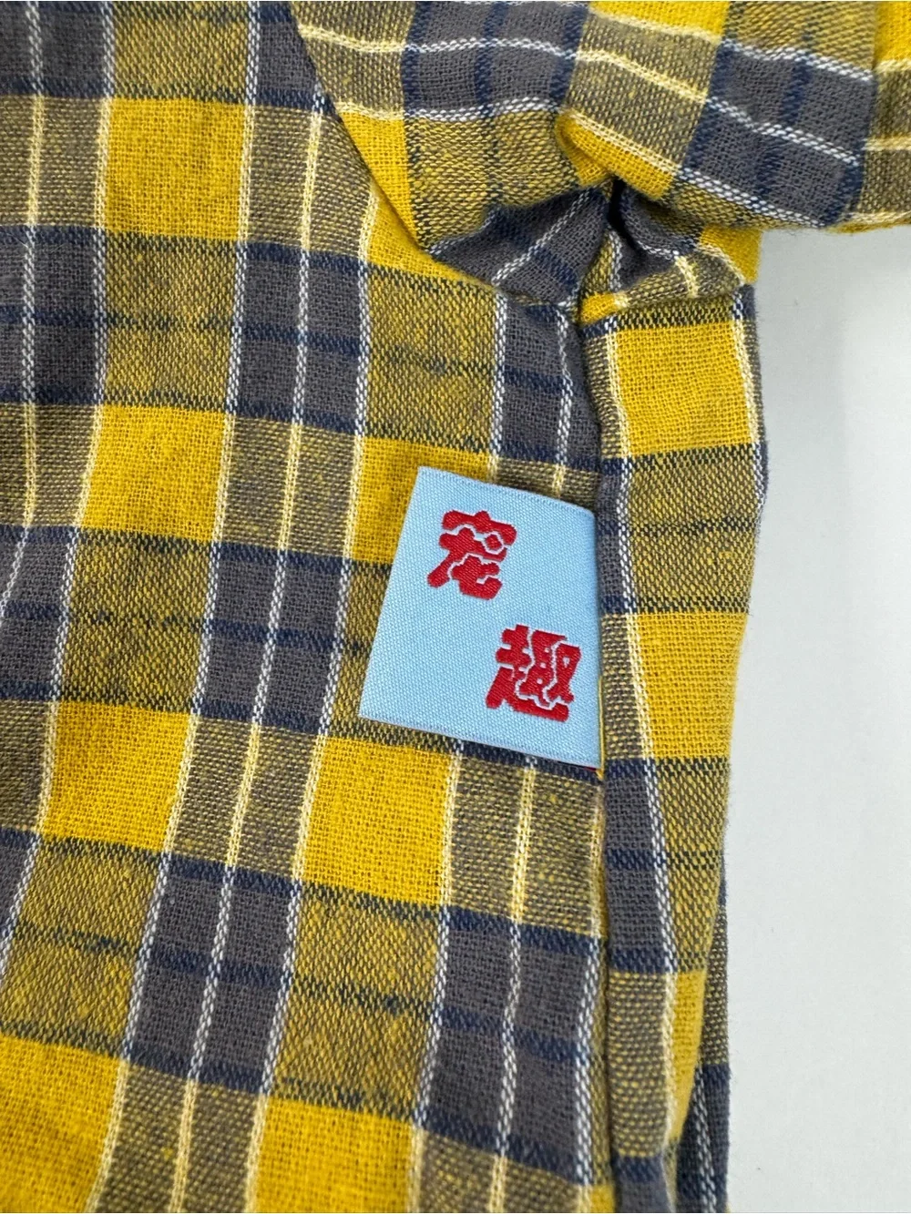 Yellow Plaid Shirt w/Denim Overalls Outfit for Dogs